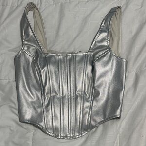 Silver Metallic Corset Top